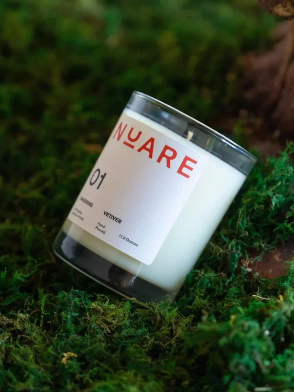 NUARE 01 TANGERINE VETIVER ESSENTIAL OILS NATURAL CANDLE | NEW IN BOX | 11.8 OZ